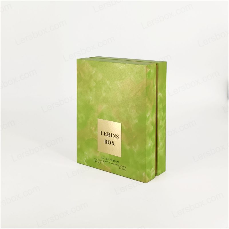 Hộp nước hoa lá vàng sành điệu với khay EVA cho màn hình hương thơm và cơ sở nắp cứng HP020