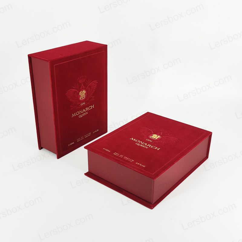 Hộp nước hoa cứng nhắc cao cấp với chi tiết lá vàng và EVA Chèn đệm HP010