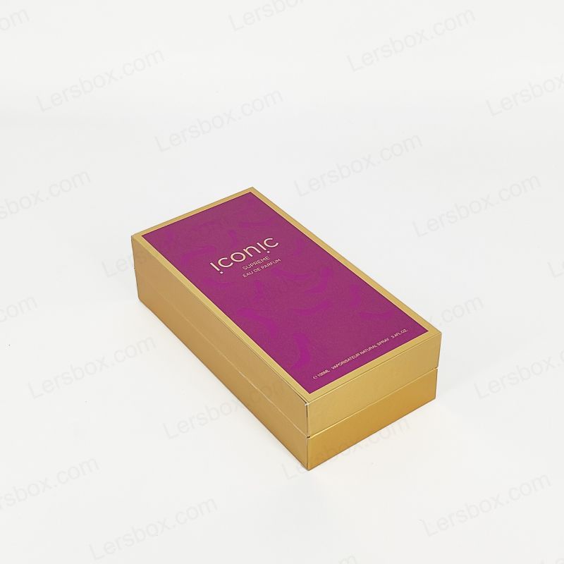 Hộp nước hoa đóng dấu vàng thanh lịch với khay EVA và thiết kế cứng thủ công HP014