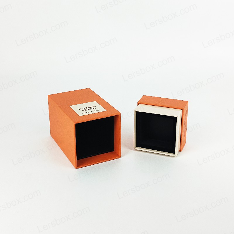 Hộp nước hoa thủ công với logo lá vàng và khay EVA để bảo vệ nước hoa HP008