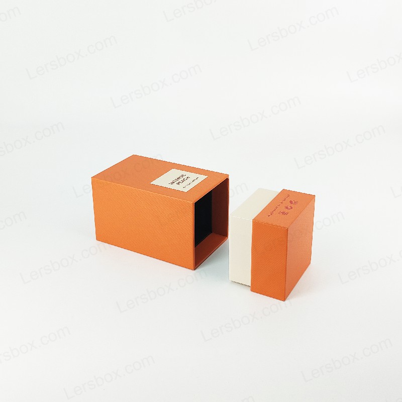 Hộp nước hoa thủ công với logo lá vàng và khay EVA để bảo vệ nước hoa HP008