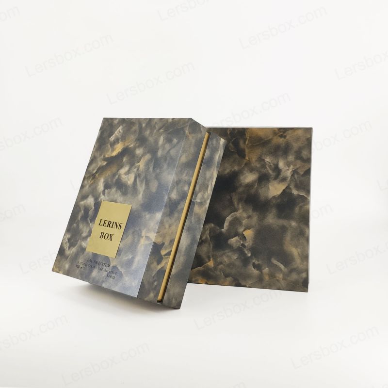 Hộp nước hoa lá vàng sành điệu với khay EVA cho màn hình hương thơm và cơ sở nắp cứng HP020