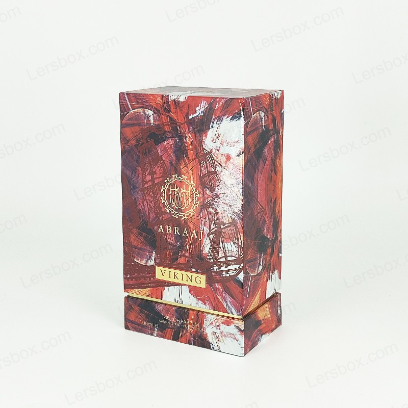 Hộp nước hoa lá vàng với lớp lót bọt EVA và cơ sở cứng nhắc cho bao bì cao cấp HP023