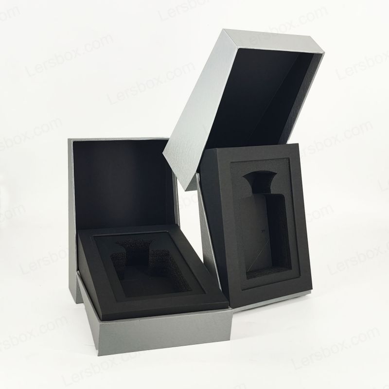 Hộp nước hoa lá vàng sang trọng với khay bọt Eva và cơ sở nắp thanh lịch HP025