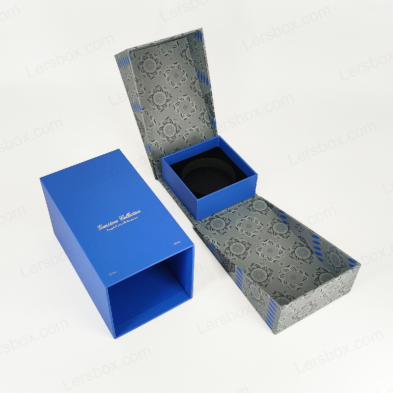 Hộp nước hoa lá vàng cao cấp với khay bọt EVA và nắp cứng và thiết kế cơ sở HP029