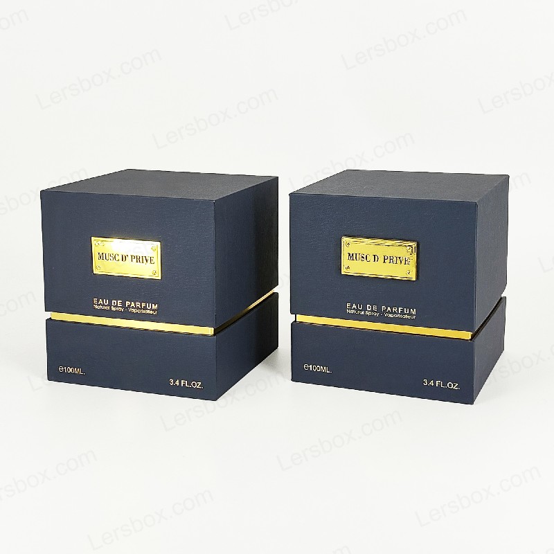 Bao bì nước hoa vàng sang trọng với cấu trúc cứng thủ công và khay Eva chèn HP030